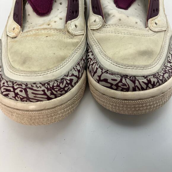 Jordan‎ Dub Zero Spizike Sneakers White Burgundy Gold 40 Acres Brooklyn Youth 5Y - Picture 3 of 11